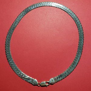 925 Sterling Silver Herringbone Necklace